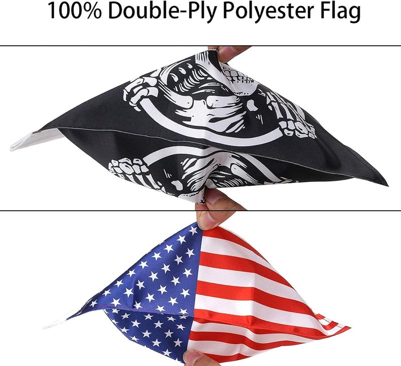 AOCHUAN 2 Pcs Motorcycle Flagpole Mount Foldable 90° with American Flag and Punk Skull Flag 6x9 Flag Holder Fit for 1/2'' Motorcycle Luggage Rack Harley Davidson Road King Touring Spring Honda Goldwing etc. - Image 4